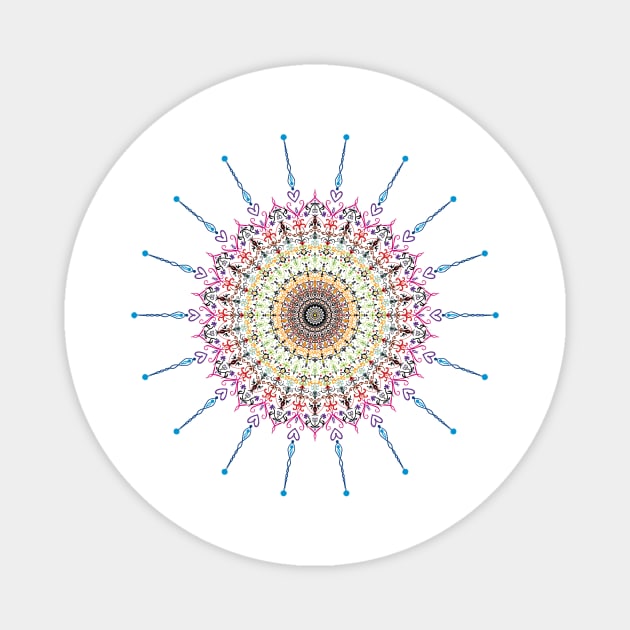 Colorful spiky mandala Magnet by Hoshimem